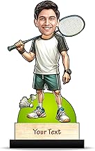 Foto Factory Gifts personalized caricature gift for Badminton player, Sports Unique Design Customized Gift for husband, brother, friend, gift for him on birthday photo frame C0406