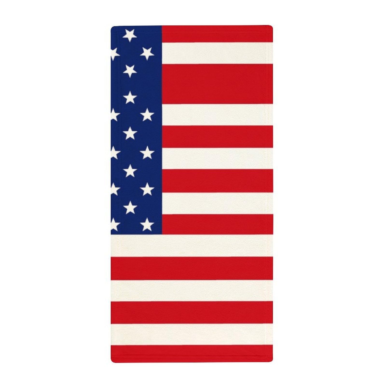 Anceky Premium Hotel Bath Towels, USA American Lacrosse Sticks Flag Lightweight Hand Towels for Face, Hair & Luxury Guest Bathrooms