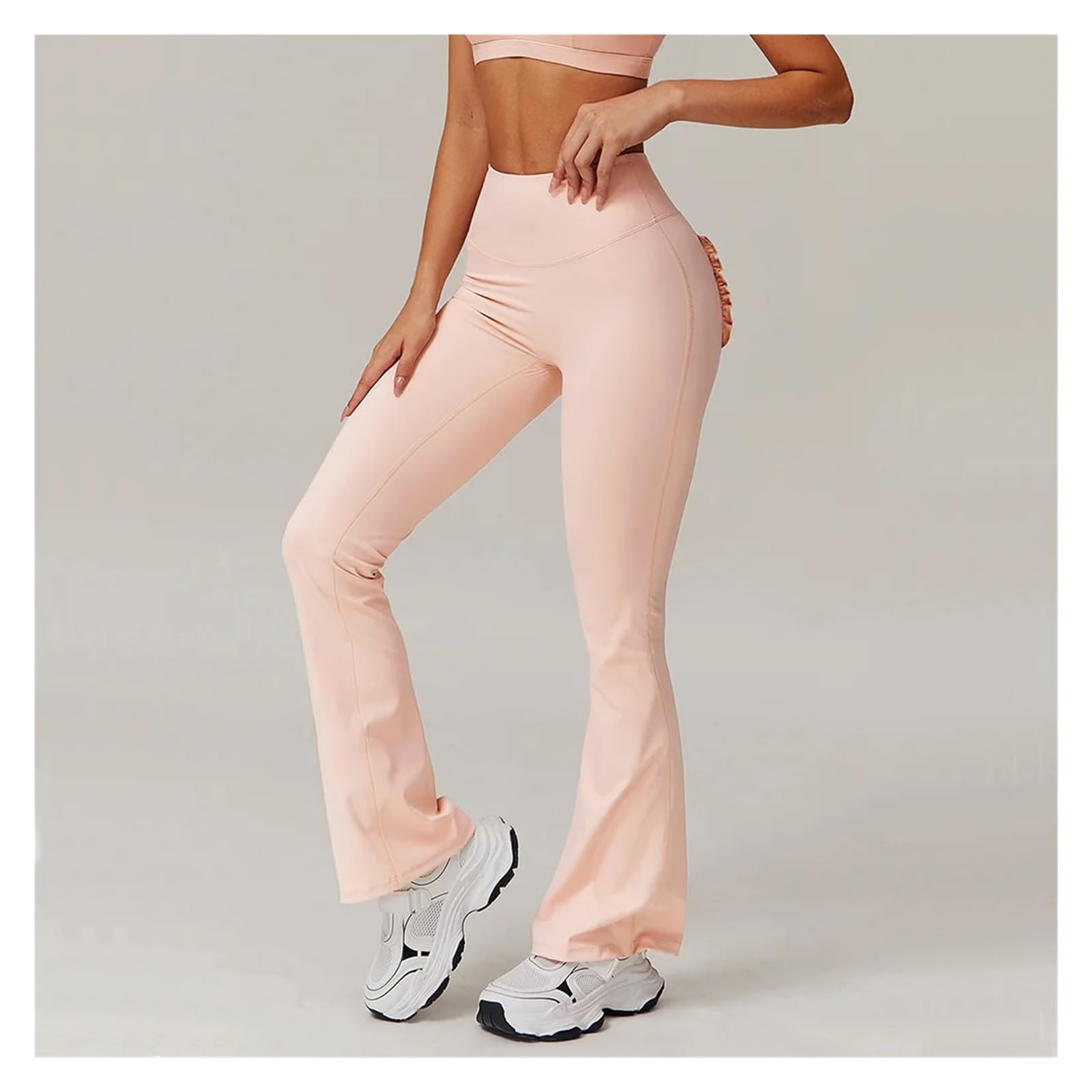 Leggings De Yoga Pierna Ancha Y Alta Elasticidad For Mujer, Pantalones con Sensación Desnuda para Yoga Fitness