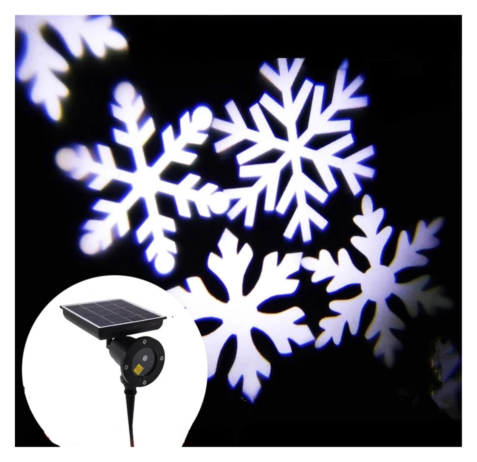 proiettore di luce, Lampada di Natale a LED, 180°, girevole, solare, con cielo stellato, for feste, giardino, prato, esterno(White Snowflake)