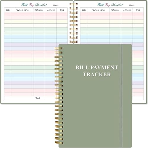 Bill Payment Checklist - Monthly Bill Organizer & Planner for Personal Budgeting Financial, Bill Payment Tracker Notebook, 5.8" x 8.5", Green