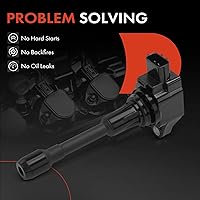 Vista 7 de A-Premium Paquetes de bobinas de encendido de motor compatibles con Nissan Altima Rogue Sentra Tiida Versa X-Trail FX50 M56