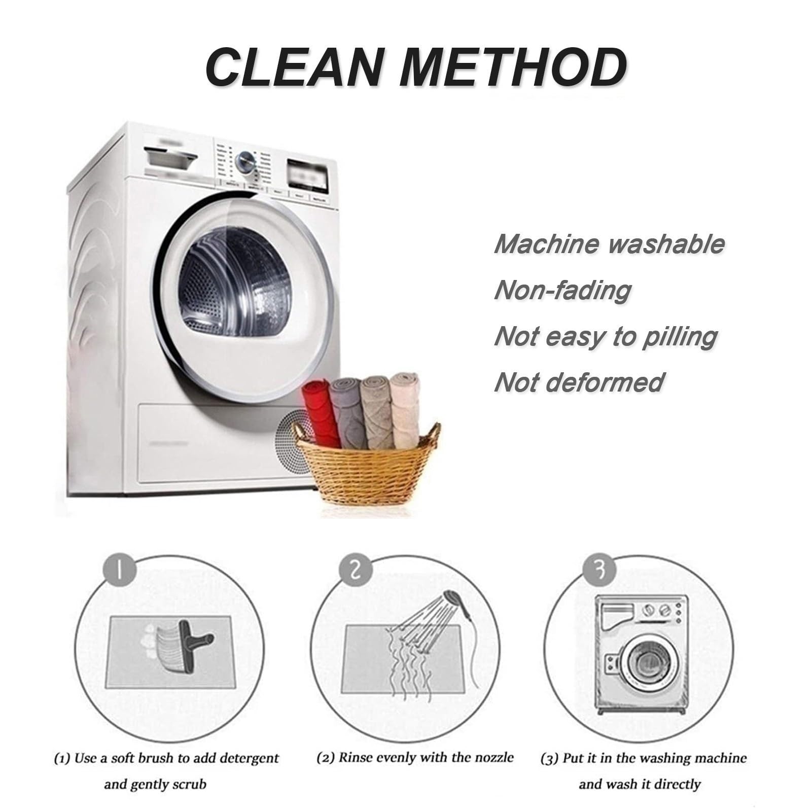 Vintage Teppich 110x150cm Oval - Waschbar & Rutschfest Für Wohnzimmer