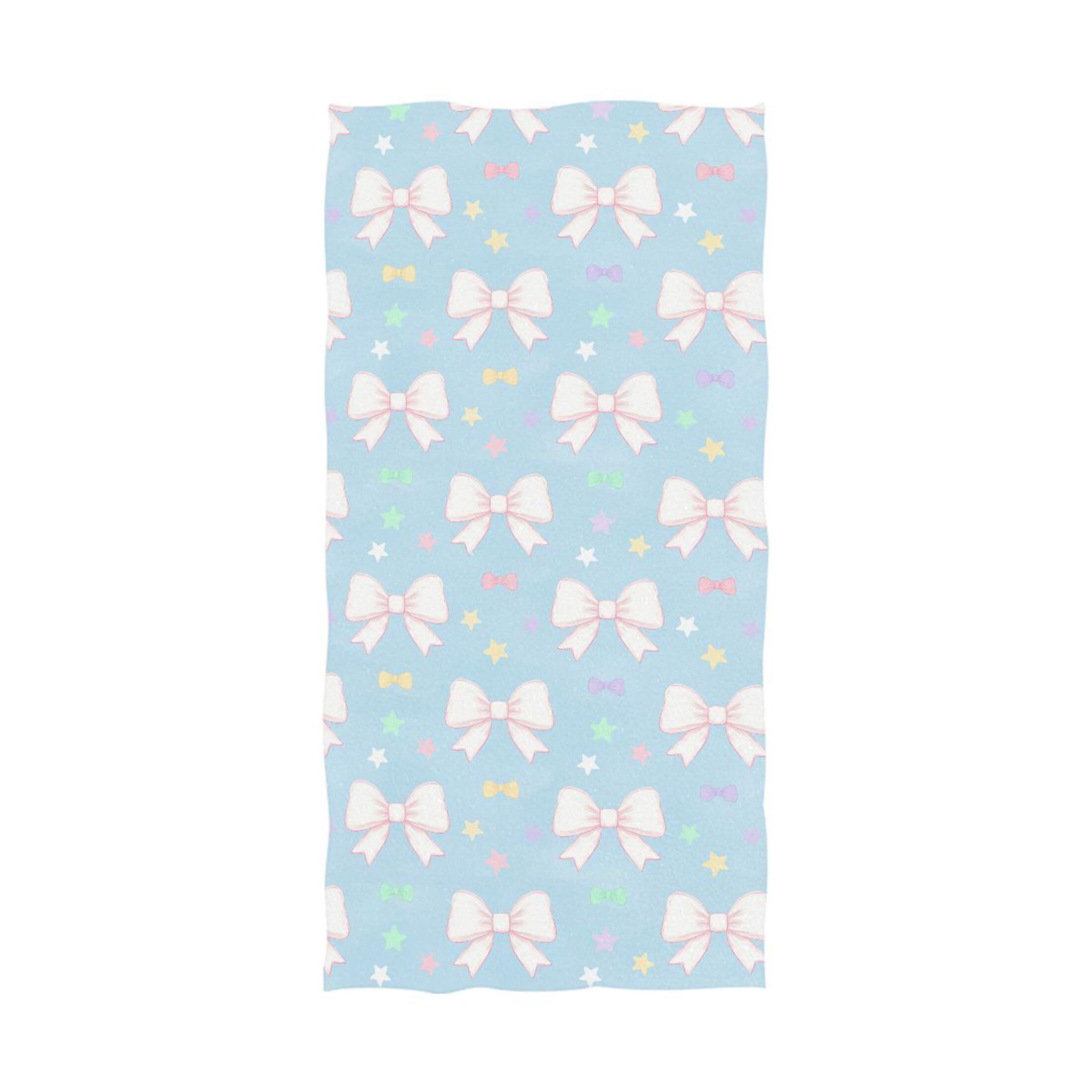 Kutsu Bows Bath Towel, Highly Absorbent Cotton Soft Bath Hand Towel for Bathroom Kitchen Hotel Spa, 64 x 32 In
