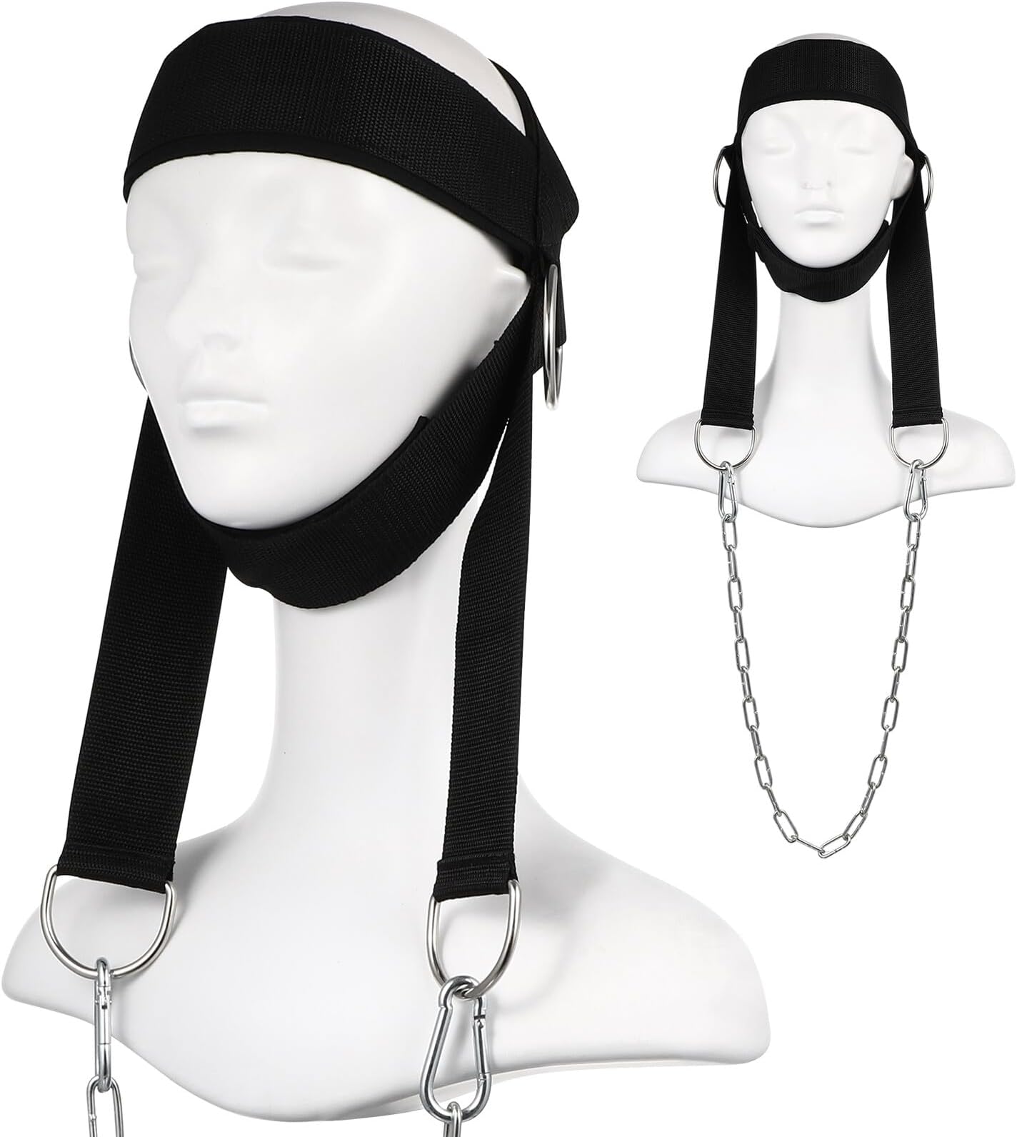Head and Neck Trainer with Shoulder Weight for Neck Exercise Harness Neoprene Padding Fitness Equipment for Adult Gym Workout and Strength Training Black