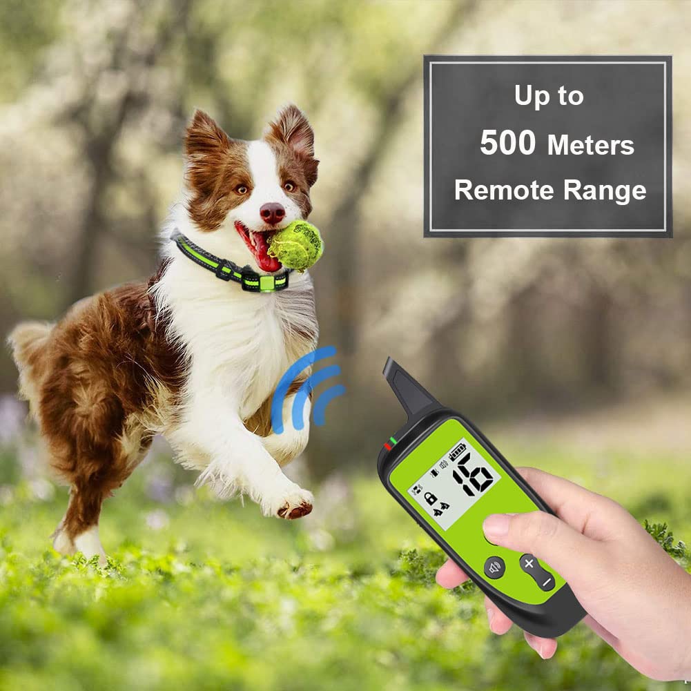 Collare Addestramento per Cane, Collare Antiabbaio per Cani con Vibrazione Suono, IP67 Impermeabile Ricaricabile per Cani di Piccola Taglia Media e Grande con Controllo a Distanza 1640 FT