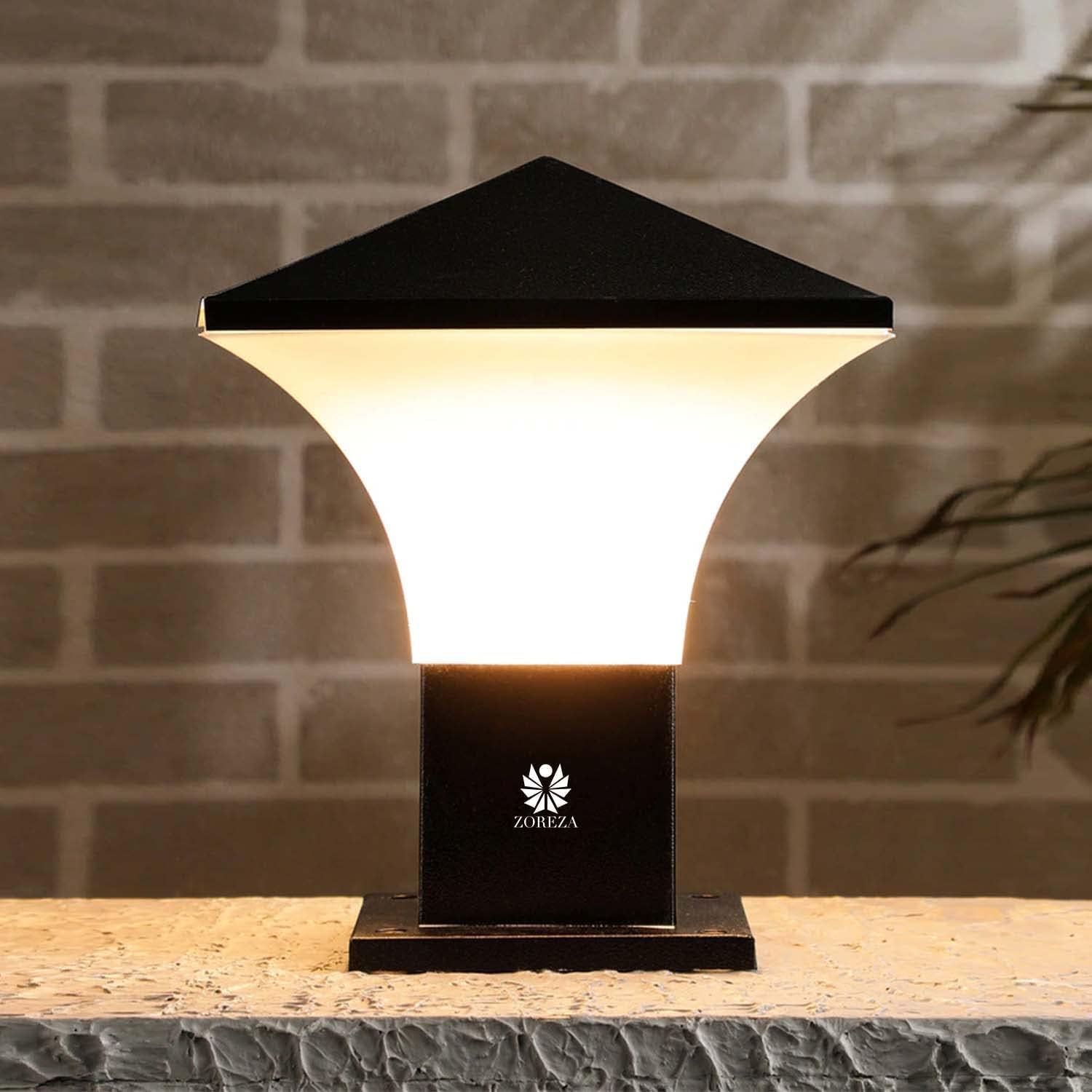 ZOREZA - Premium Gate Light for Home - Bright Outdoor Waterproof Lamp for Main Gates - Stylish Gate Lamp for Home Gate Pillar Light Gate Pillar Lights Gate Light Set of 2 (Pack of 2)