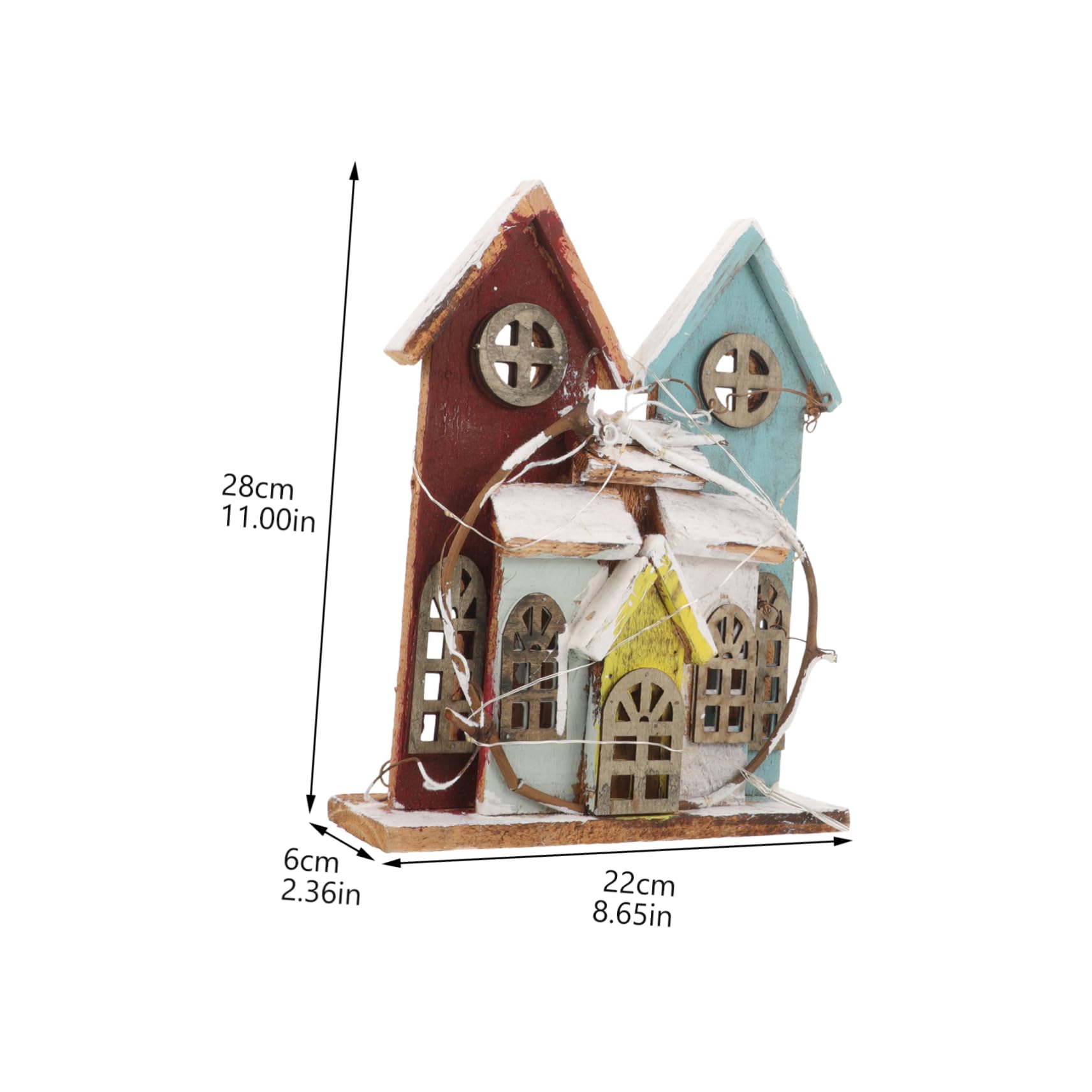 CORHAD 1Pc Glowing Villa Christmas House Shaped Desktop Ornament Chic Holiday Decoration for Home Office Miniature Xmas Decor Present for Festivals