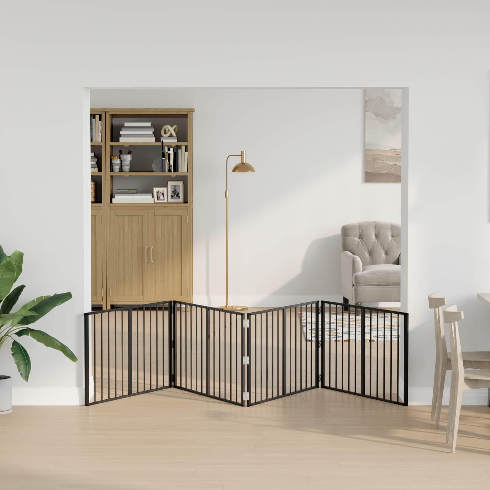 vidaXL Puerta para Perros 4 uds. Negro 100 x 60 cm Acero Galvanizado