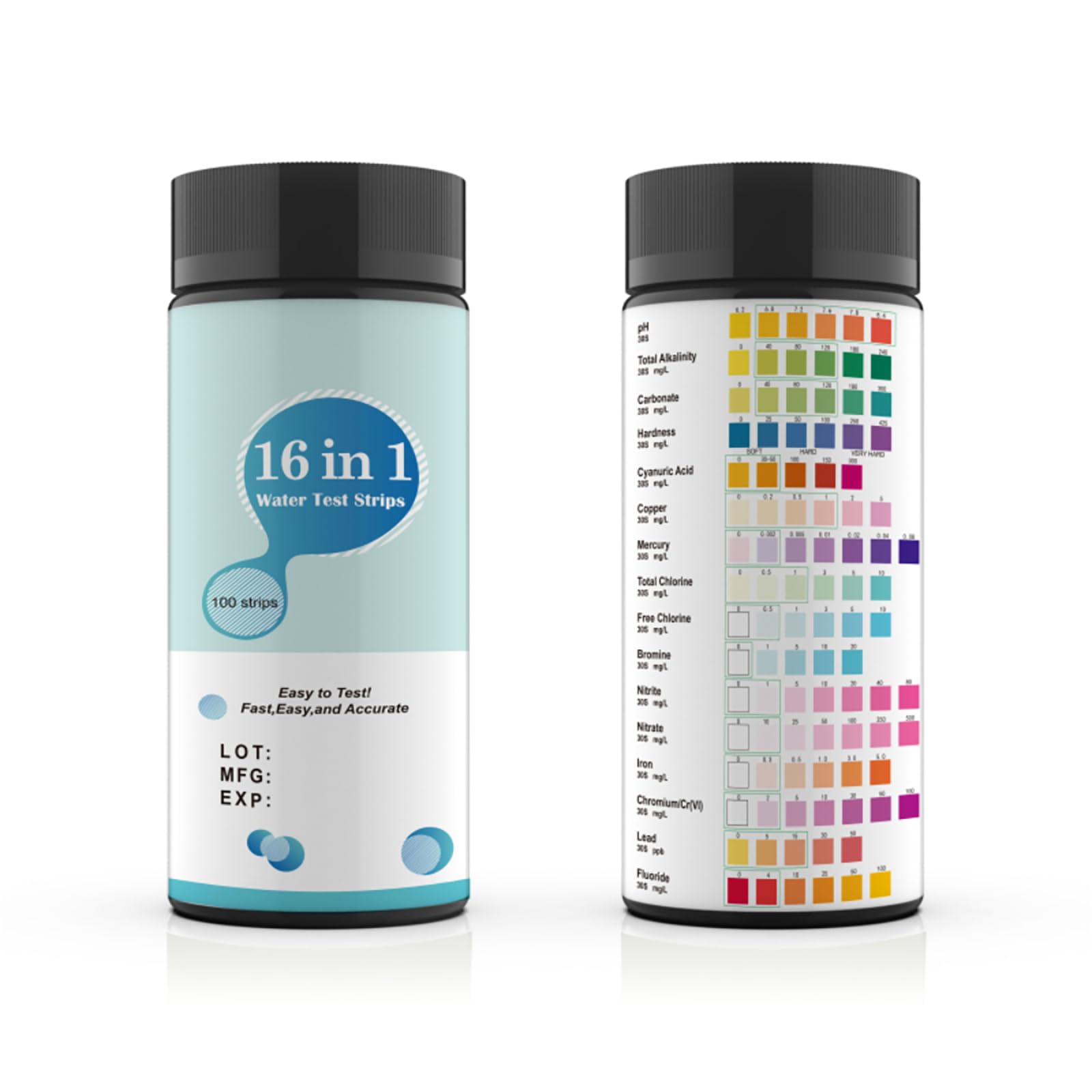 ph試験紙 Aideepen 16in1試験紙 尿検査ストリップ 100枚入り飲料水用試験紙 ph試験紙比色法 簡単操作 迅速 広範なテストに適用可能