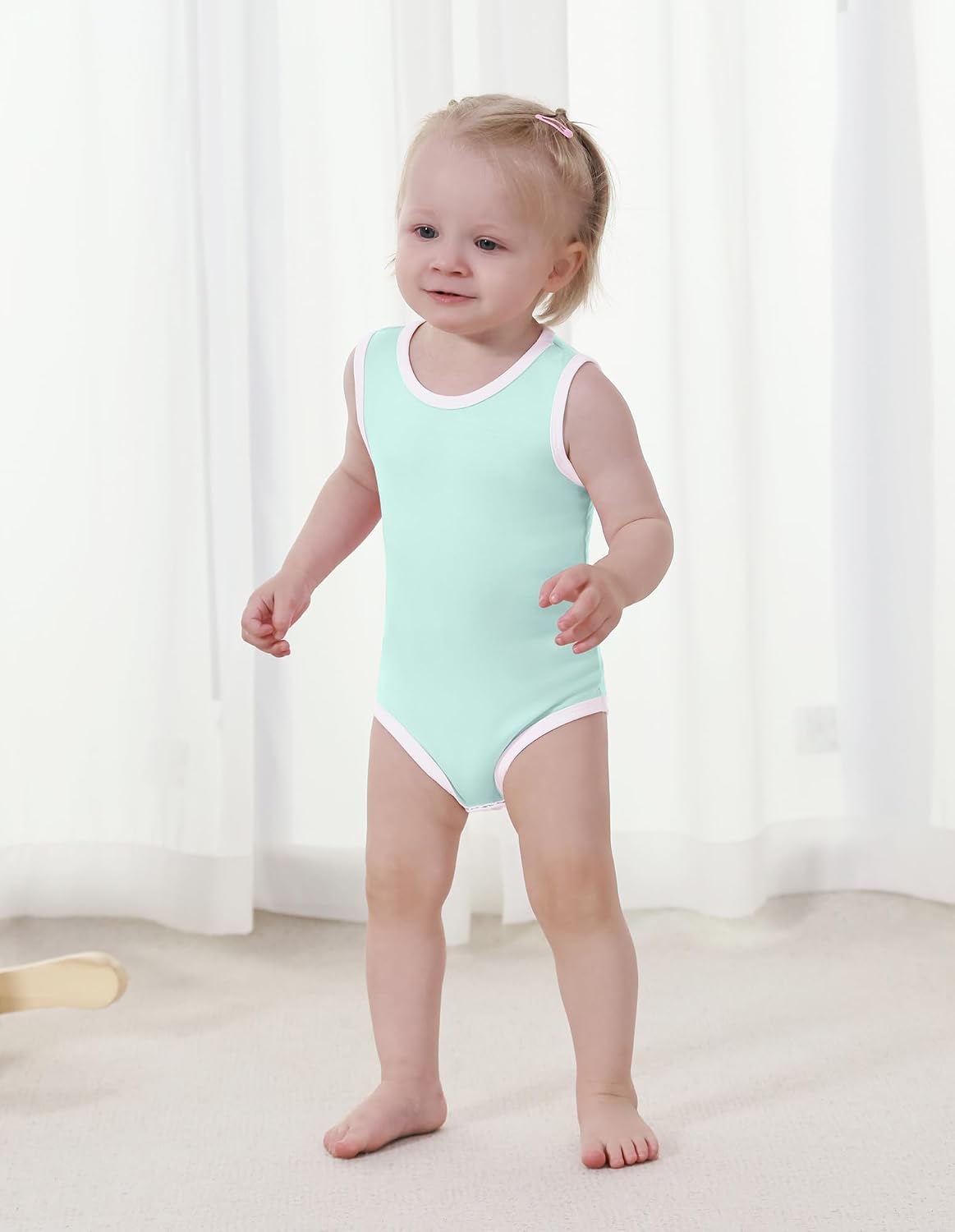 Baby Boy Girls Sleeveless Bodysuits Ultra Soft Tank Pajamas Infant Unisex Sleepwear