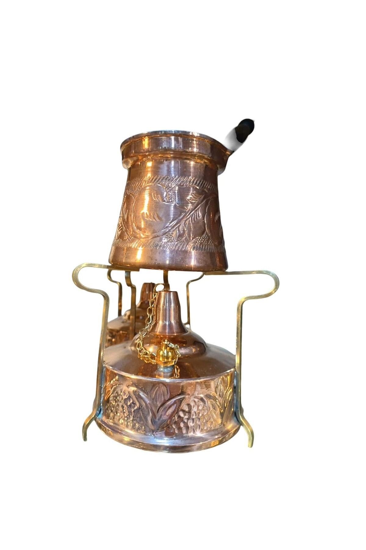 Alcohol Gas Coffee Brewing Stove Set with Coffee Pot, Portable Camping Coffee Maker, Metallic - Copper, One Size