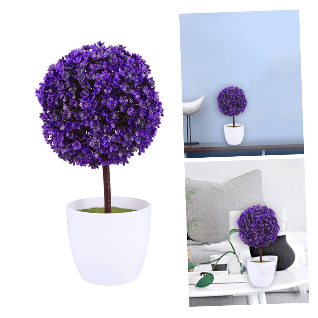Cabilock Plant Balls Decorative Bonsai Planter Pot Plants Indoor Artificial Decoration for Home Indoor Plant Pots Plant Pots Indoor Home Decor Planter Pots Household Purple Small Plant