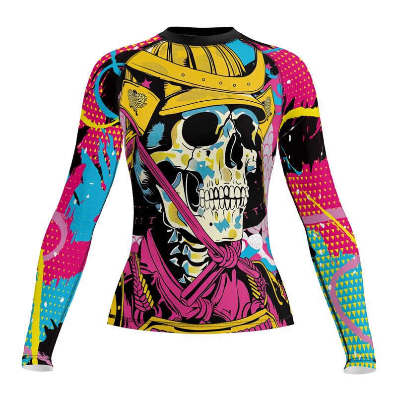 Samurai Women's Long Sleeve Performance Rash Guard – Jiu Jitsu No-Gi BJJ Compression Shirt for MMA
