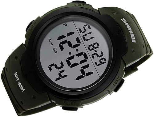 Miniatura 8 de MJSCPHBJK - Reloj deportivo digital para hombre pantalla LED impermeable relojes militares de cara grande y reloj electrónico resistente del
