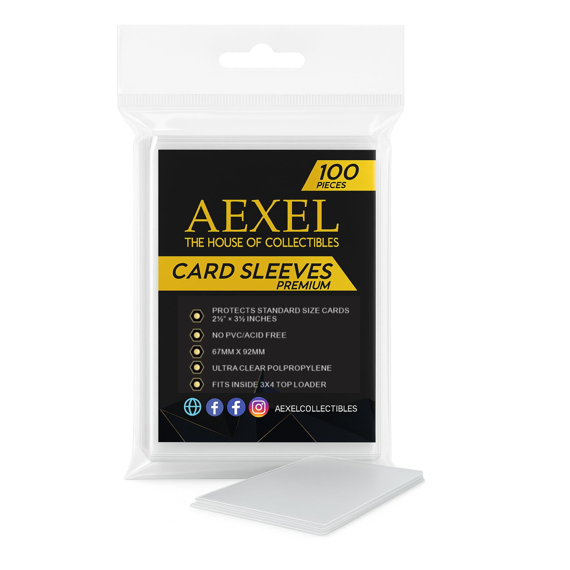 AEXEL Premium Clear Penny Sleeves for Trading Cards 67mm x 92mm – Fits Topps Chrome & All TCG Cards Archival Quality, Acid-Free, Non-PVC Ultra Soft Card Protectors (1 Pack of 100 Pcs)-image-10