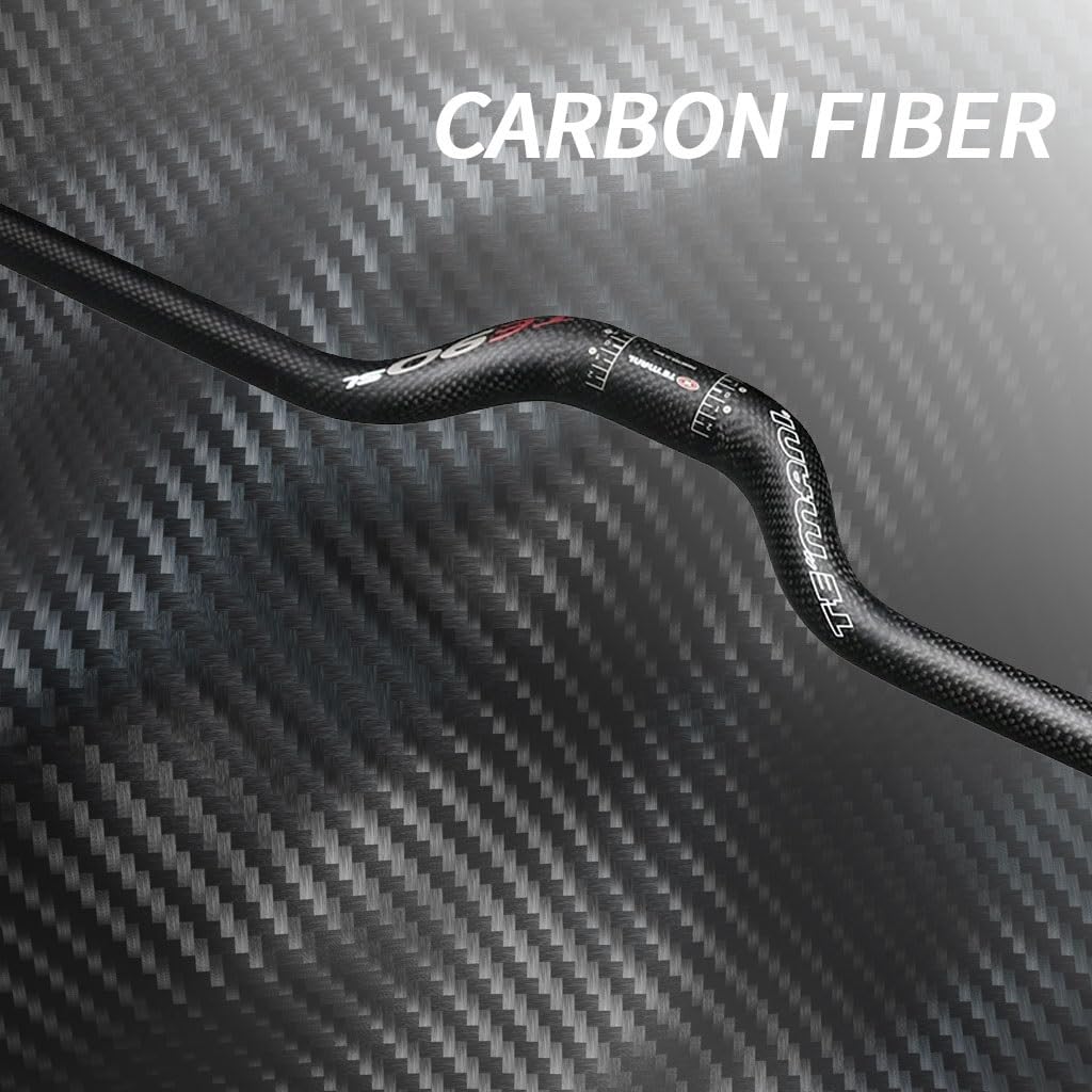 FukkeR Vélo VTT Riser Guidon 25.4mm Guidolines de Montagne en Fibre de Carbone 580/600/620/640/660/680/700/720/740mm Barre for DH XC AM FR Rise 50mm(720mm)