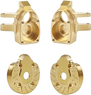kingsea Brass Inner Outer Portal Drive Housing Steering Knuckle Compatible with Axial SCX10III AXI03007 Capra Unlimited Trail Buggy UTB 1/10 RC Crawler Brass Weights Upgrade Parts(4pcs/kit,200g)