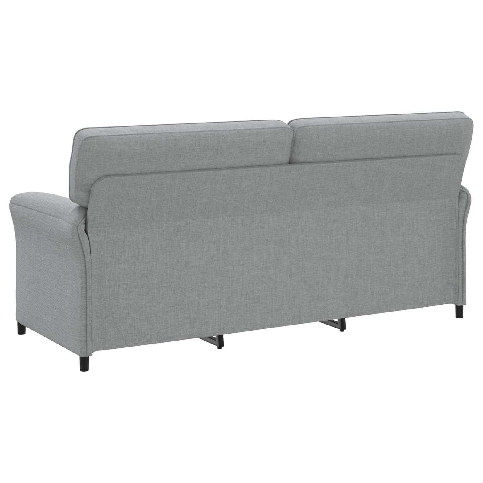 Nowoczesna sofa z czarnymi nogami, poszewka poliestrowa | Rama z metalu, siedzisko 57 cm, oparcie 54 cm, składane podłokietniki, do salonu