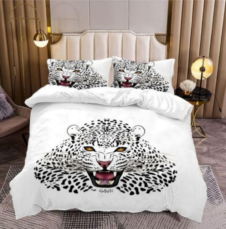 Funda nórdica de leopardo 155x220cm para cama 90 de microfibra suave