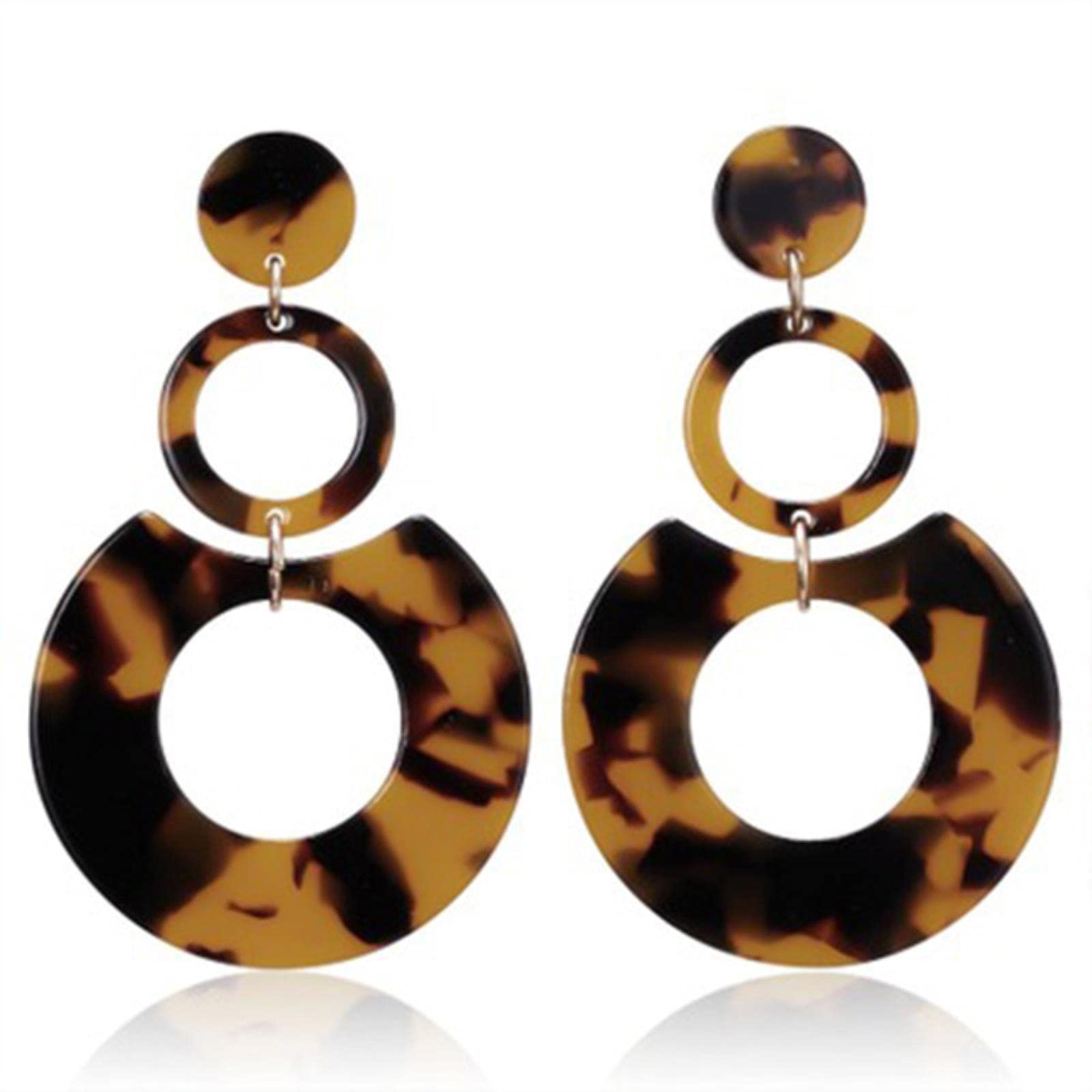DAOMEI Fashion Acrylic Clip On Earrings Long Geometric Square Circle Without Piercing Ear Clips For Women