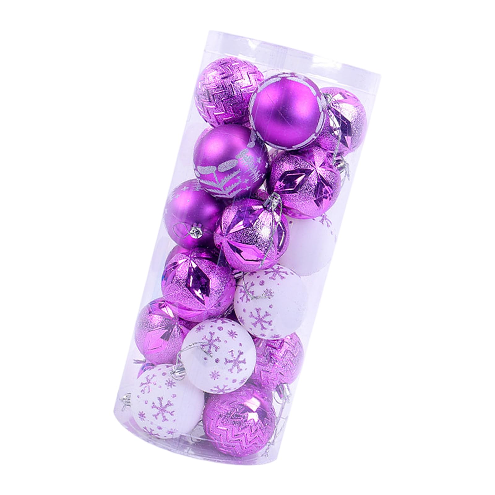 Buxuaaaa 24Pcs Shatterproof Hand Painted Sphere Christmas Tree Hanging Sphere Set Festival Ornament Sturdy Baubles Decors Holiday Tree Embellishments