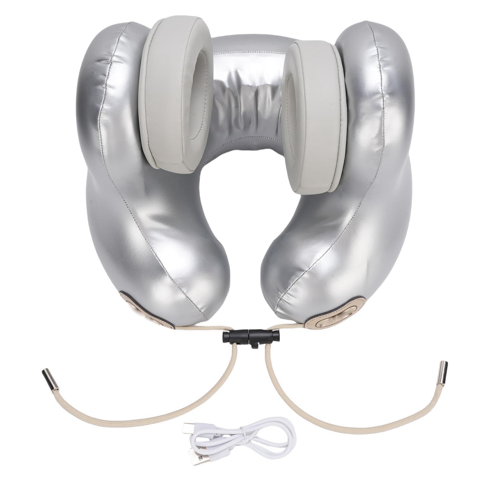 Naroote Reise-Nackenkissen mit Bluetooth 5.2-Headset, U-förmiges Musik-Flugzeugkissen mit Ohrpolstern, Nackenstütz-Flugzeugkissen Zum Schlafen auf Langen Flügen