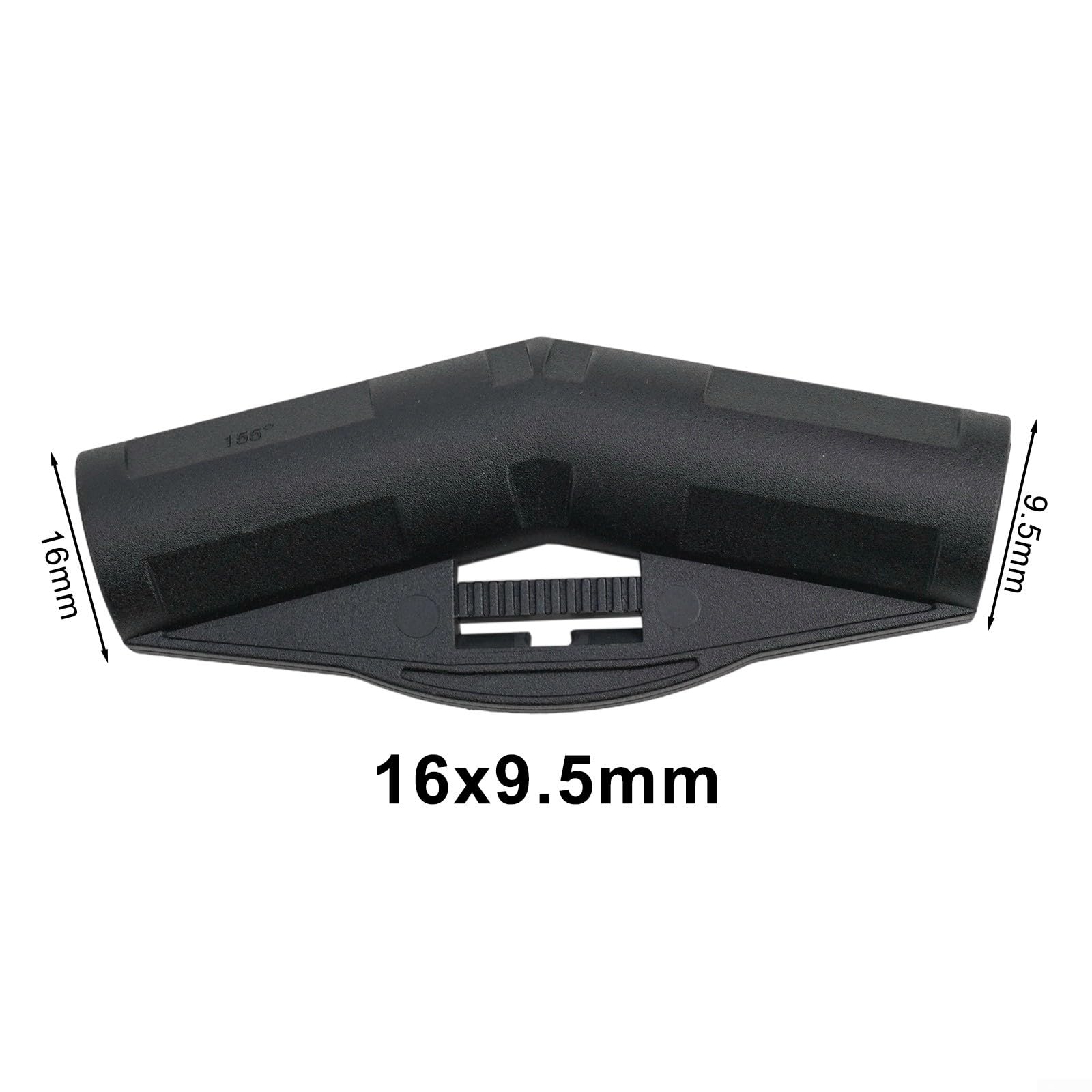 Lot de 10 raccords de fixation en plastique pour tente de camping - Accessoires de réparation pour tige de support incurvée - Noir (40,6 x 24,9 cm)