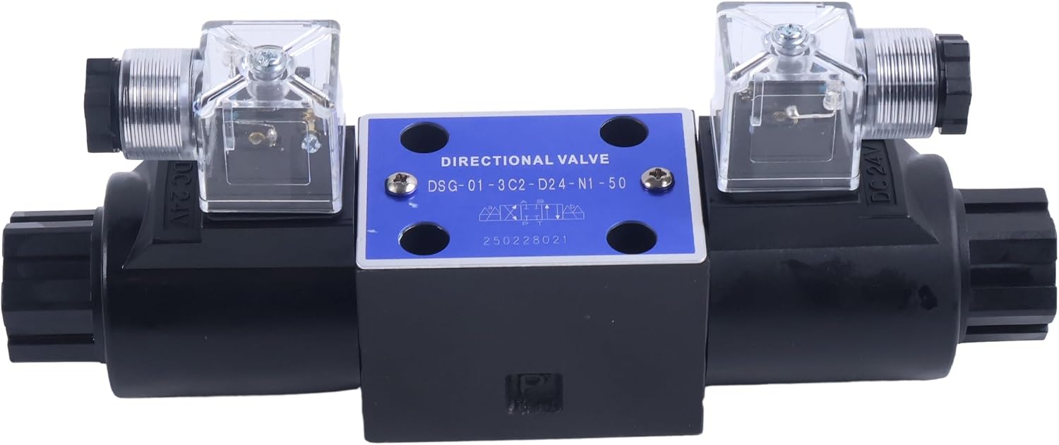 Hydraulic Solenoid Valve DSG-01-3C3-D24-N1-50 DSG-01-3C2-D24-N1-50 Fits Dozer Forklift Loader Excavator Compatible with Yuken