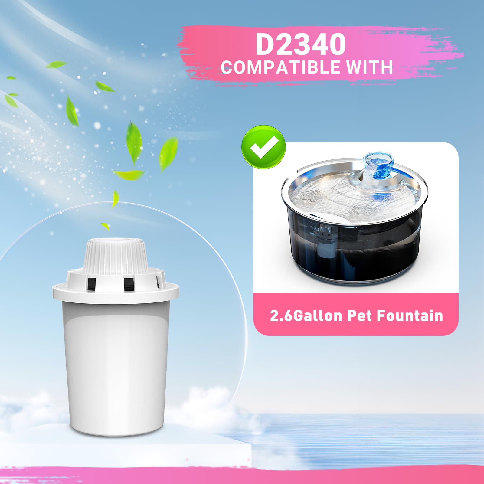 Filtros de repuesto para fuente de agua PETDOTT, dispensador de cuenco de agua para perros de gran capacidad