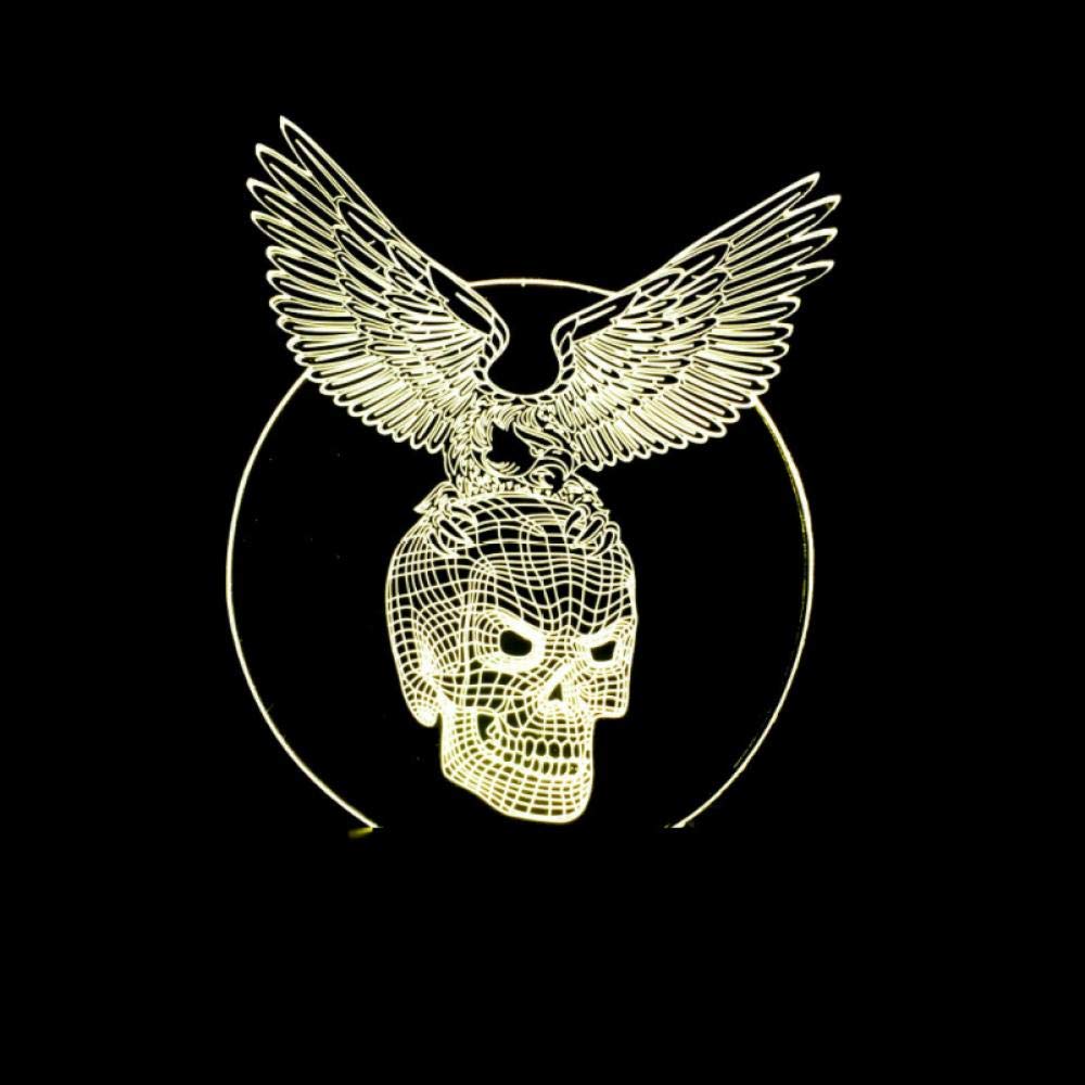 JGBDFHV 3D Illusion Night Light Halloween mask Night Light Birthday Gift Lamp 7 Colors Changing Xmas Indoor Table Desk Decoration Dimmable Sleeping Lighting