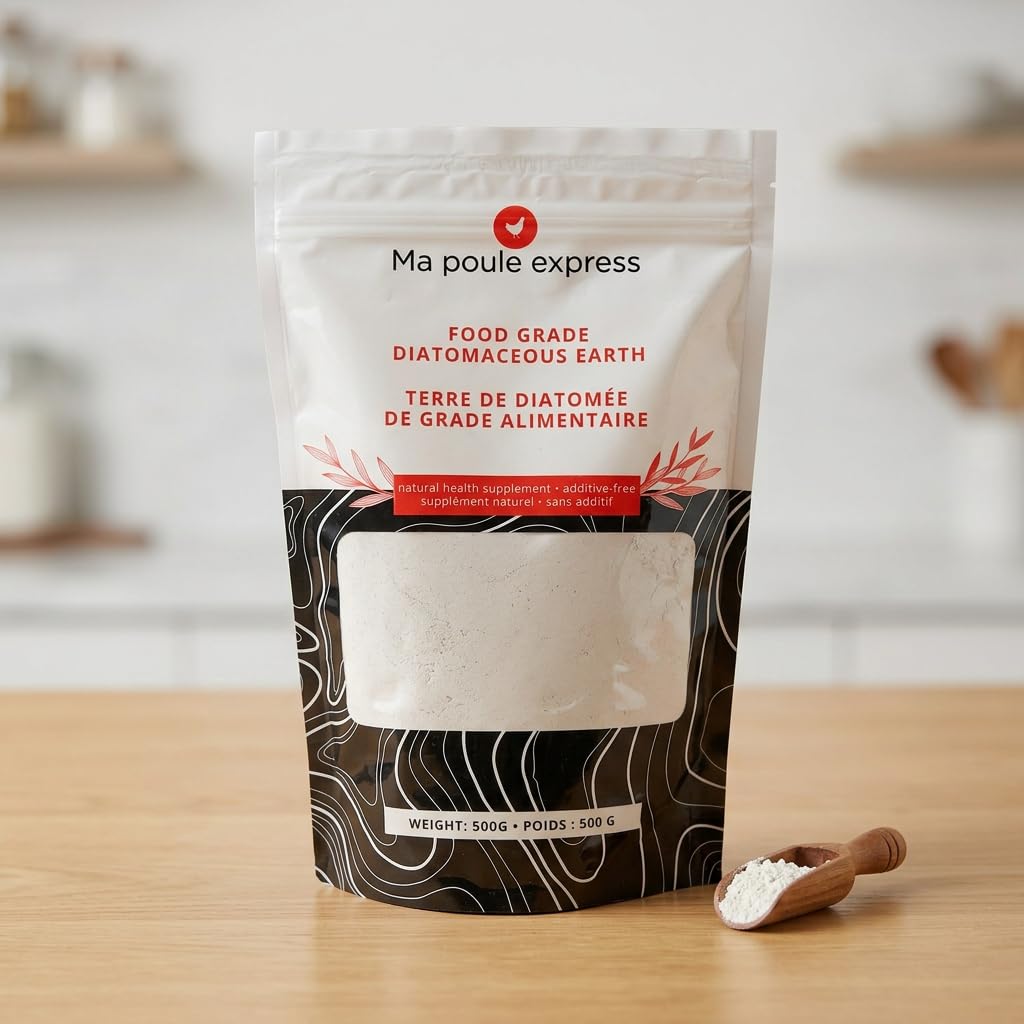 A Proudly Canadian Company  500 G / 1.1 LB All Natural  Organic Food Grade Diatomaceous Earth Powder  Enriched Fossil Powder by Ma Poule Express