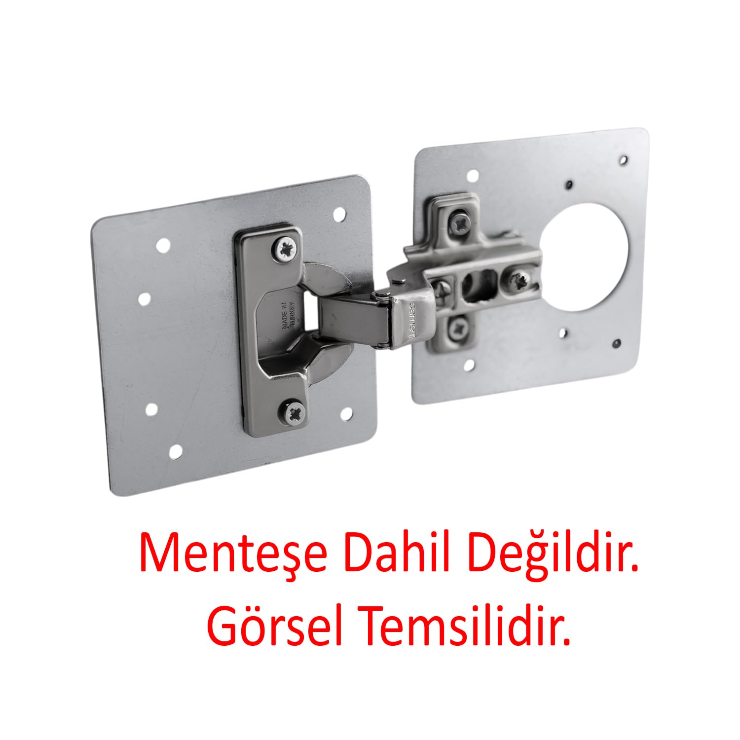 Dolap Kapak Taş Menteşe Tamir Sacı Nobel Pratik Onarım Kiti Yuva Saçı Tablası 8x8.5 cm 1 Çift