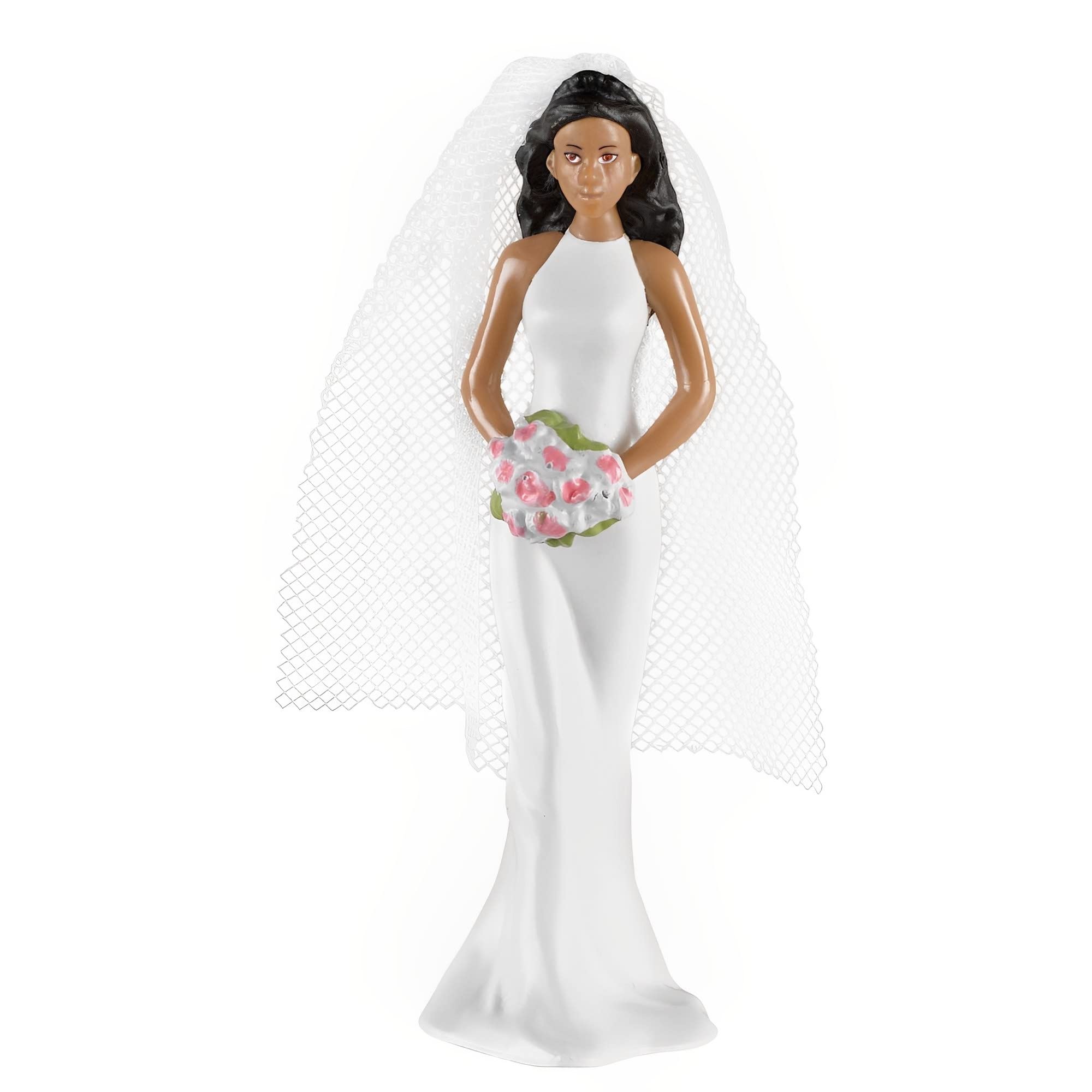 Amscan 474849 Topper per torta nuziale in plastica, sposa afroamericana, 10,8 cm, 1 pezzo