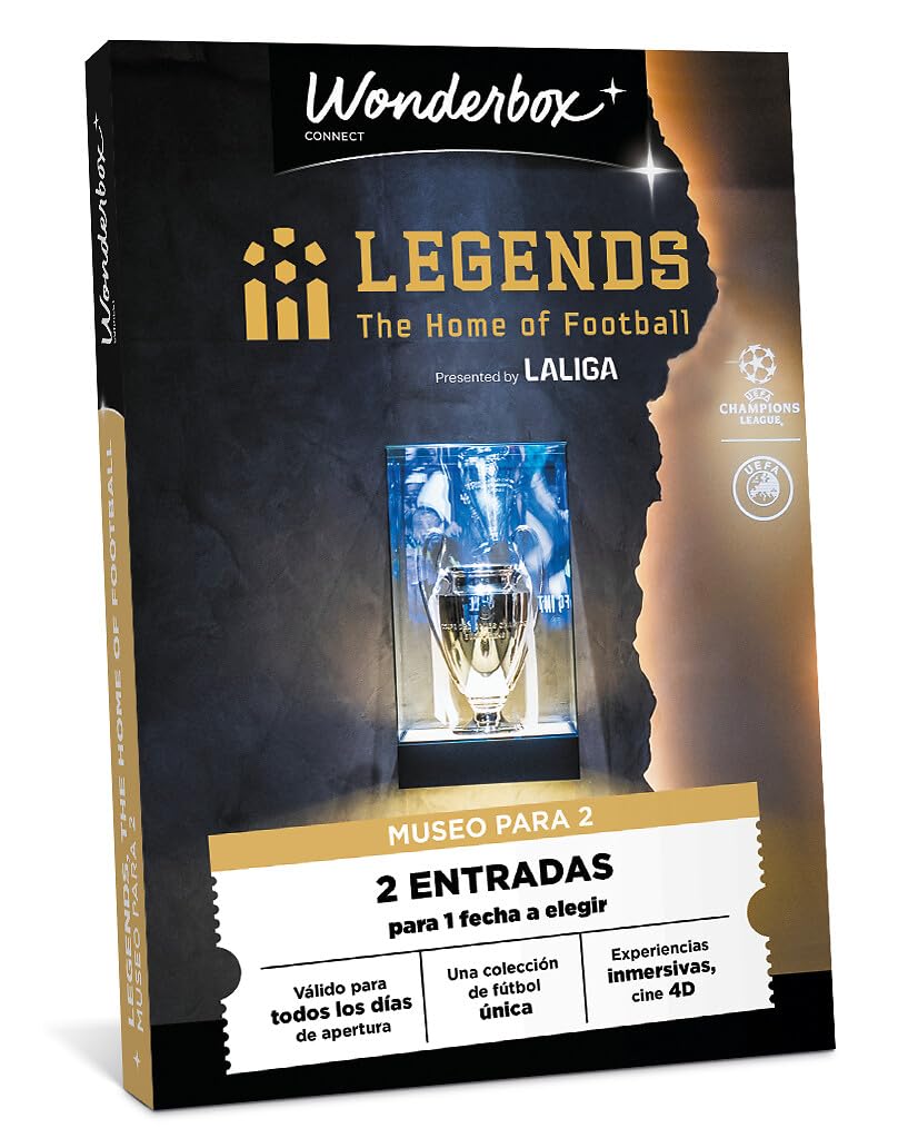 WONDERBOX Connect - Caja Regalo - Legends, The Home of Football Museo - 1 día de Visita al Museo para 2 Personas - Válido para Todos los días de Apertura - Válido Durante 27 Meses