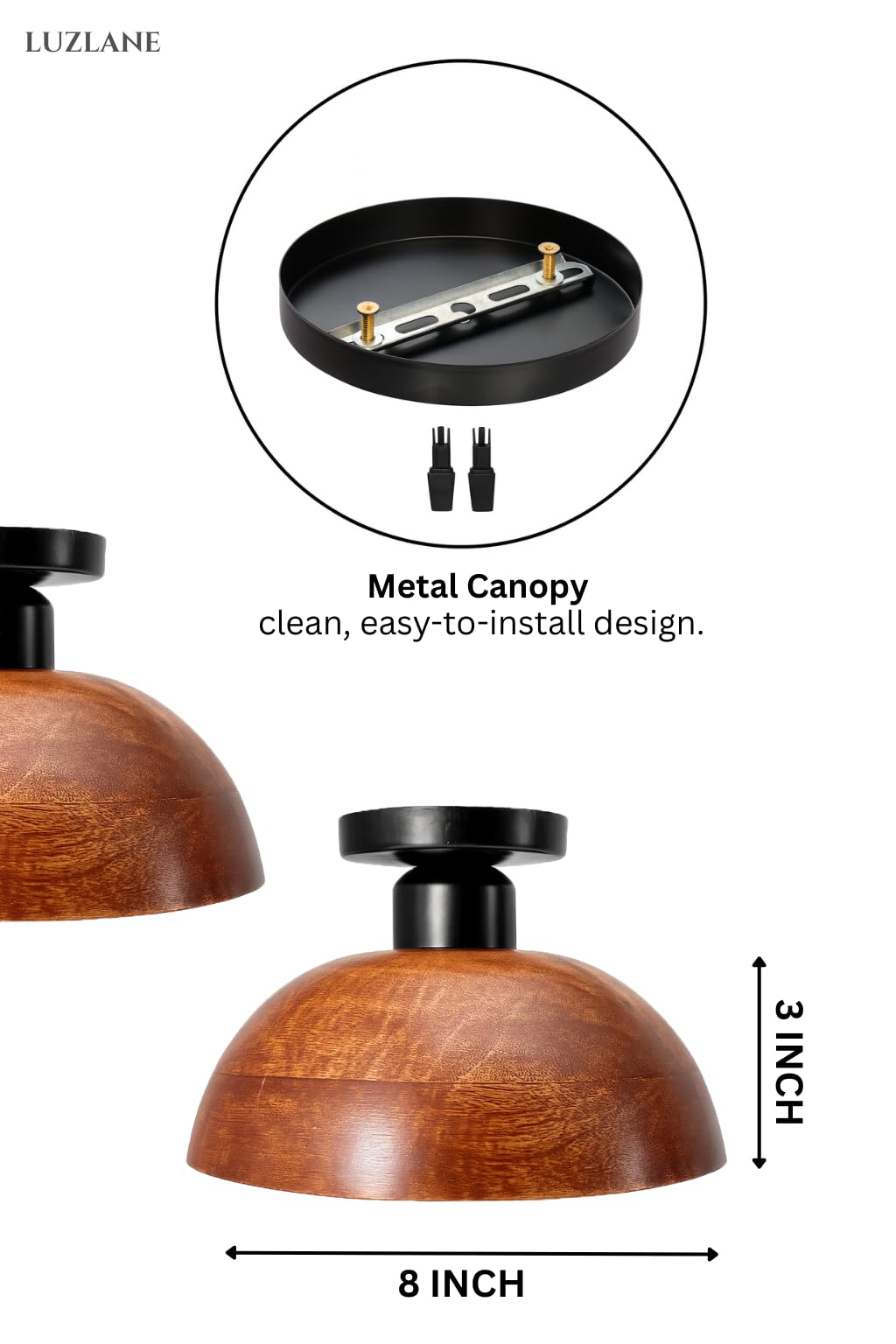 Vintage Walnut Ceiling Lights - Set of 2 -6