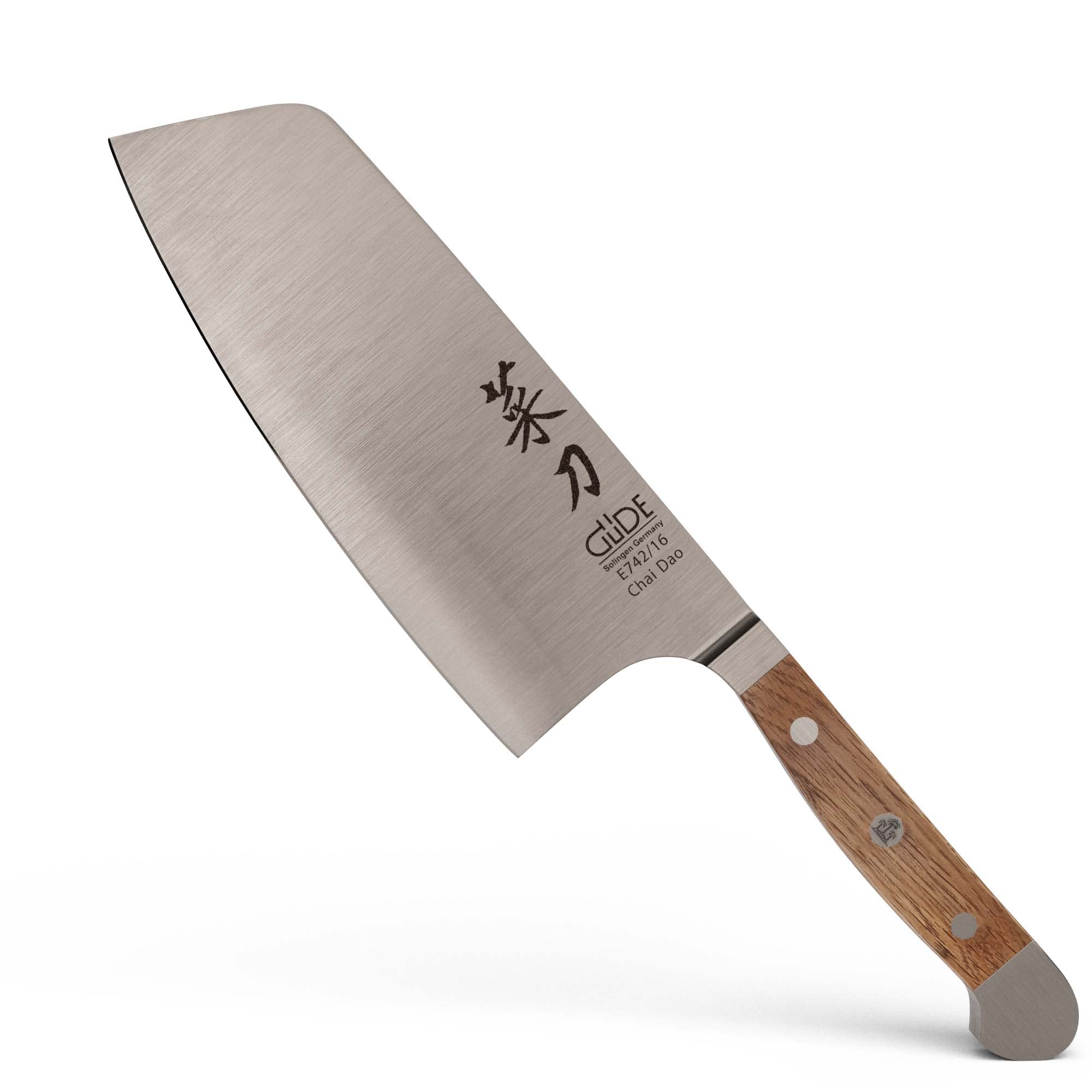 Güde E742/16 - Chai dao Cuchillo Cocinero Chino Alpha Roble 16 cm Madera de cubas de Roble (h.nr.)
