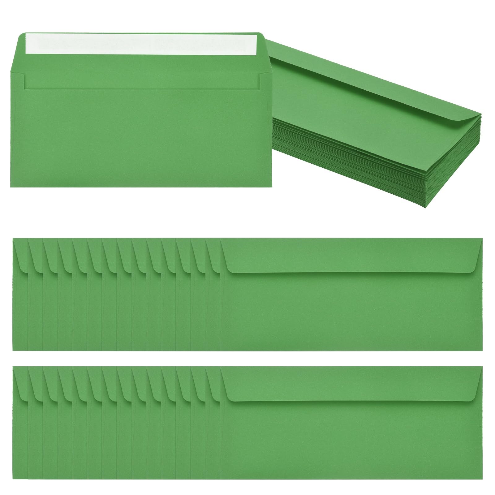 PATIKIL 60 Pack Light Dark Green #10 Business Envelopes