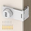 90 Degree 3-Digit Combination Cabinet Lock, Zinc Alloy Keyless Folding Hasp Lock Latch, Password Security Rotary Door Latch for Office File Cabinet, Drawer, Locker, Cupboard (1, White)