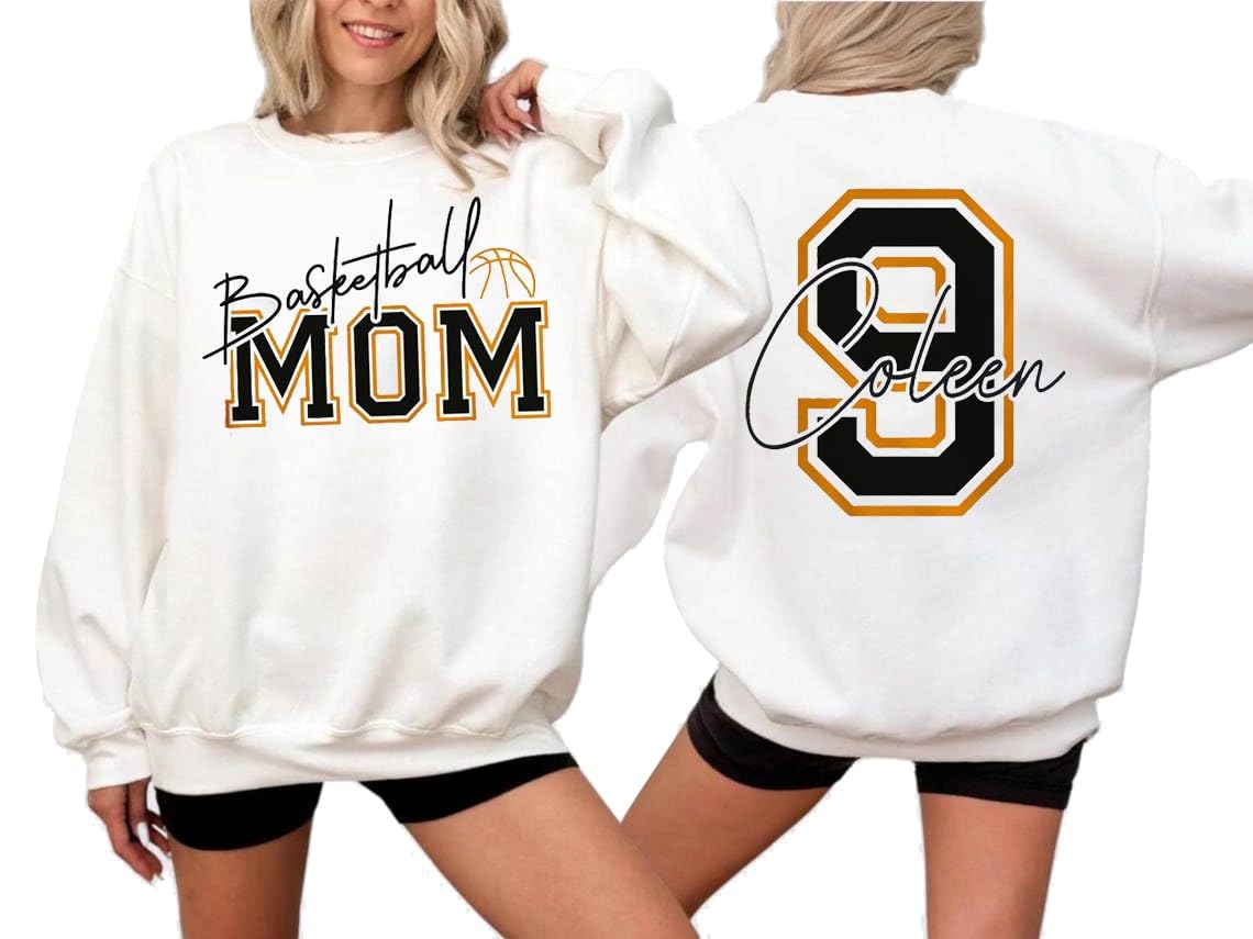 Personalized Basketball Mom Sweatshirt, Team Name & Number Basketball Mom Sweater, gifts for mom