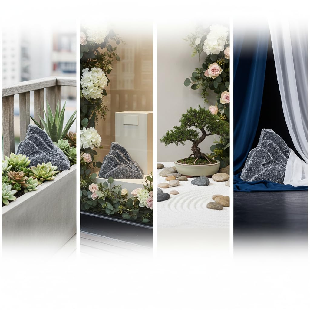 Scoglio Finto per Arredamento in Schiuma con Superficie Rugosa Naturale per Fotografia Eventi E Recitazione Adatta per Giardino Terrazzo E Esposizione in Negozio, 50cm L x 45cm 14cm P