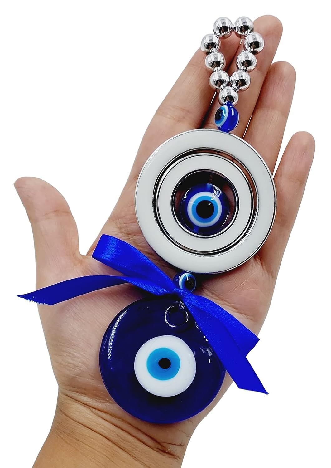 ART FLAUNTS Evil Eye Wall Hanging for Home Entrance Wall Door Hanging, Nazar Battu for Home Protection, Shop, Office and House Main Entrance Door (White Moon)