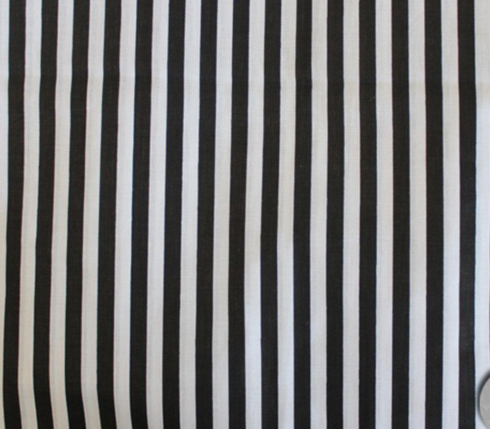 Polycotton Fabric Printed Stripe Black / 60" Wide/Sold by The Yard