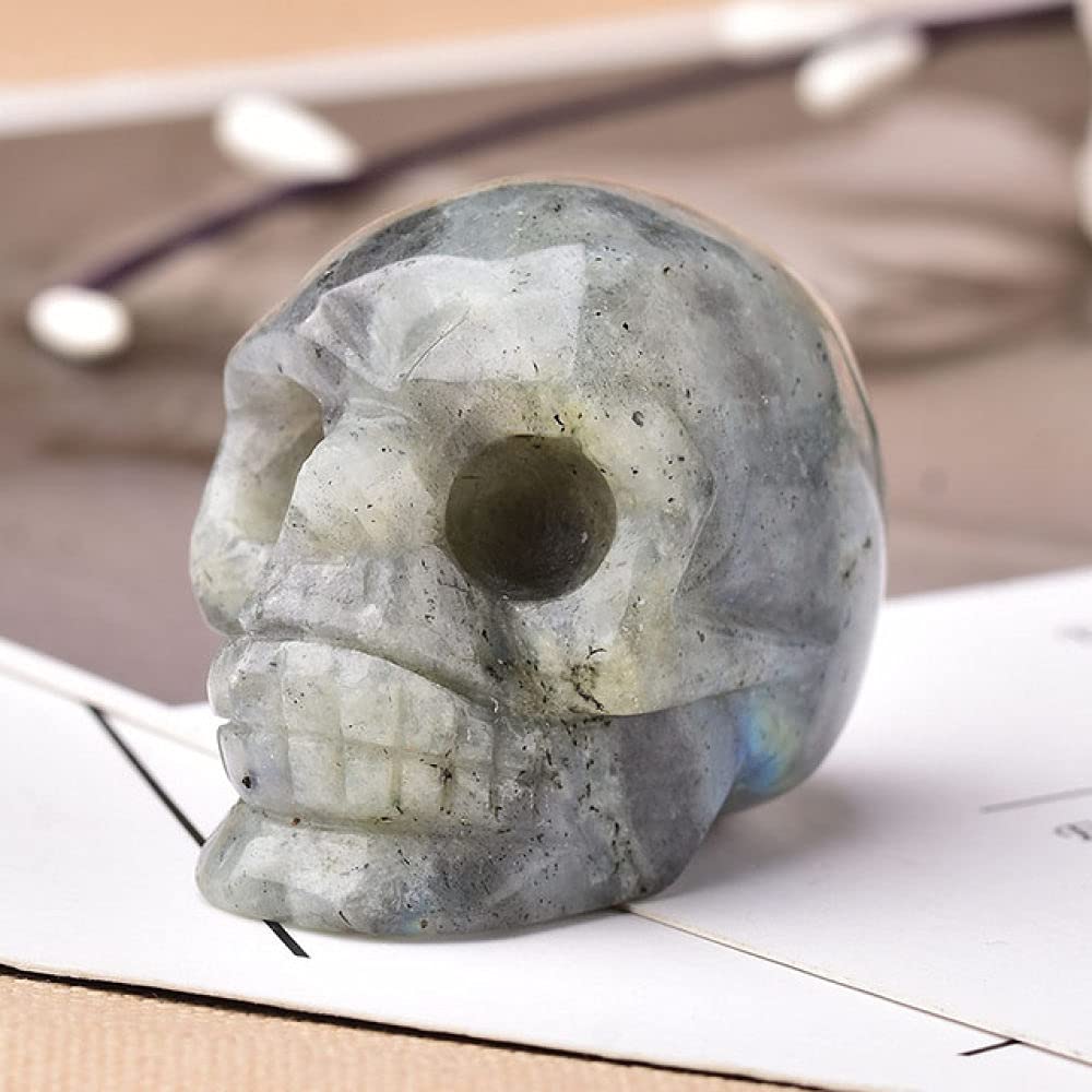 Piedras preciosas naturales calavera decorativa feng shui para estanteria