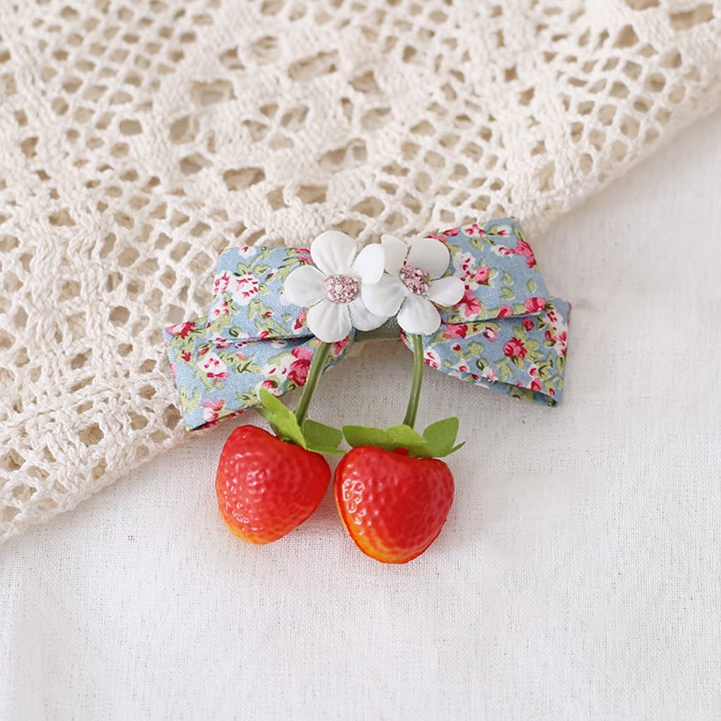 Amazon.co.jp: バレッタクリップ イチゴ リボン 髪飾り 女の子 花柄