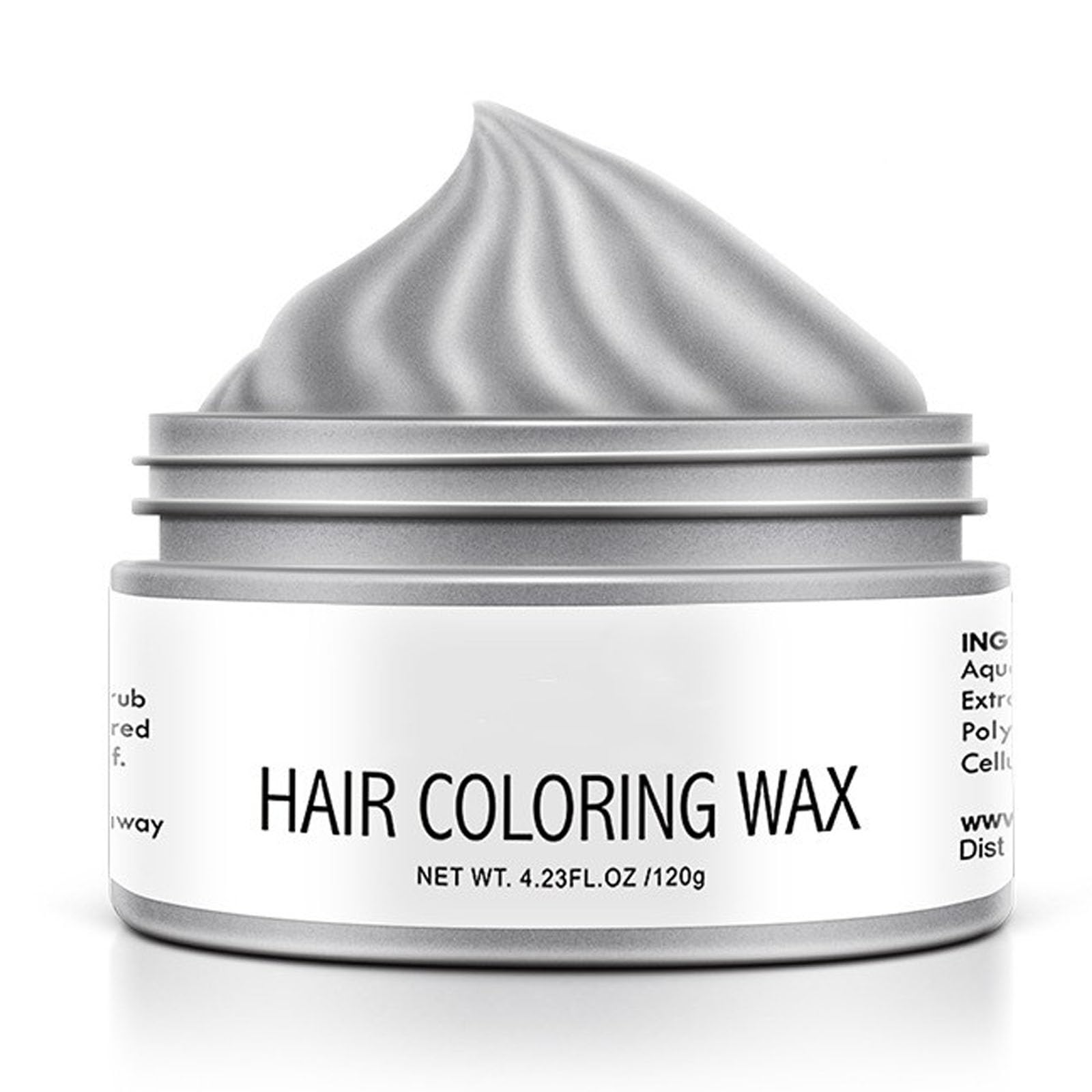 Grey Hair Color Wax, Temporary Silver Gray Hair Wax, Instant Hairstyle Grey Hair Dye, Washable Hair Styling Cream, Easy To Color Silver Gray Hair Dye For Party, Cosplay, Nightclub, Halloween