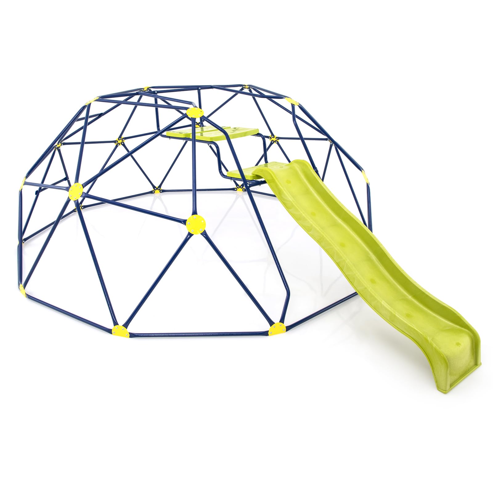 GLACER 13.3 FT Kids Playground Climber, Climbing Dome with Wavy Slide & Rest Platforms, Metal Jungle Gym for Indoor/Outdoor Play, Gift for Kids Aged 3-10