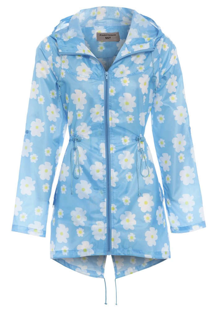 Ss7 Unisex Blue Size 10-24 Womens Rain Mac Showerproof Raincoat Ladies Jacket Hooded