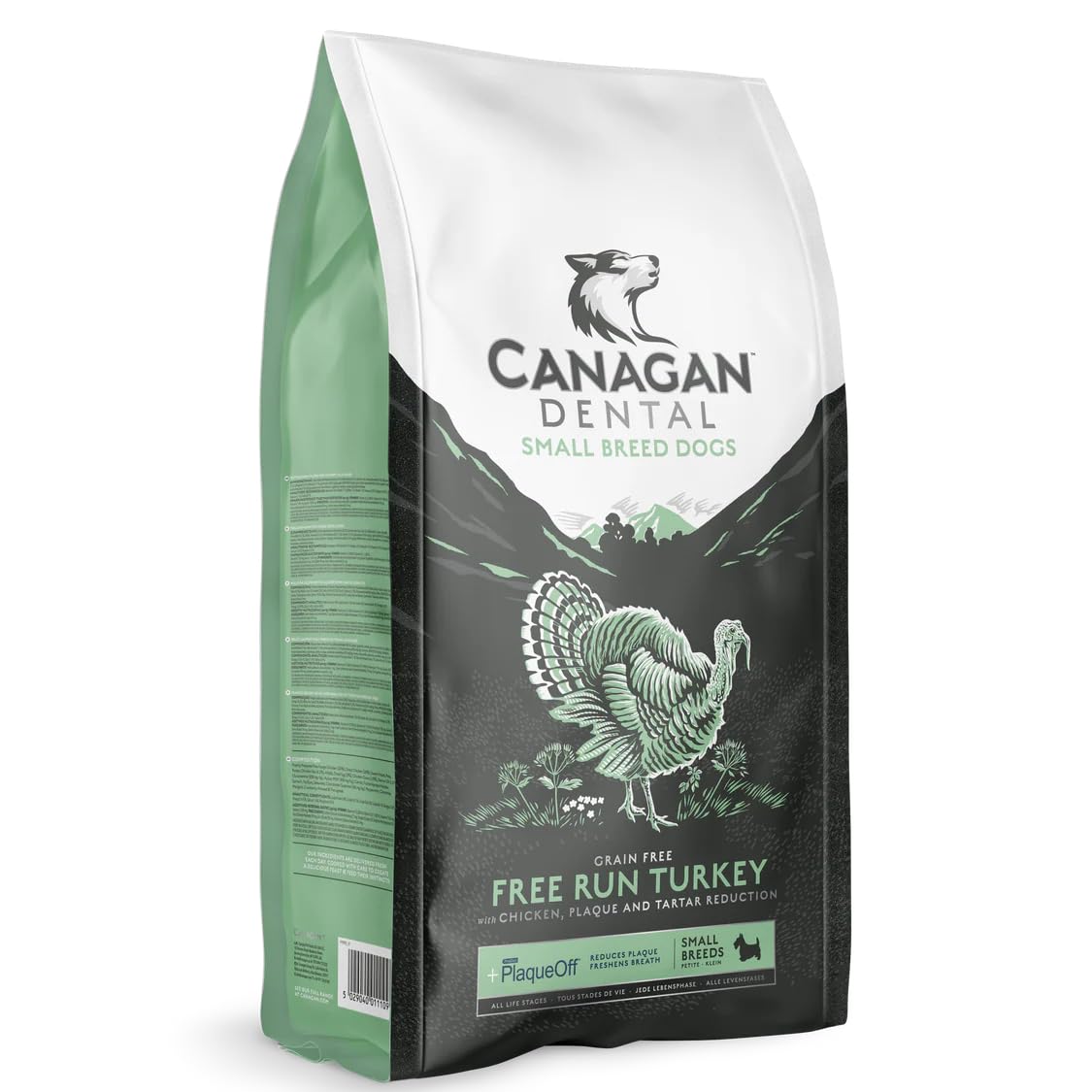 Canagan Dental Small Breed Dry Dog Food - Free Run Turkey For Puppies & Adults 2kg bag