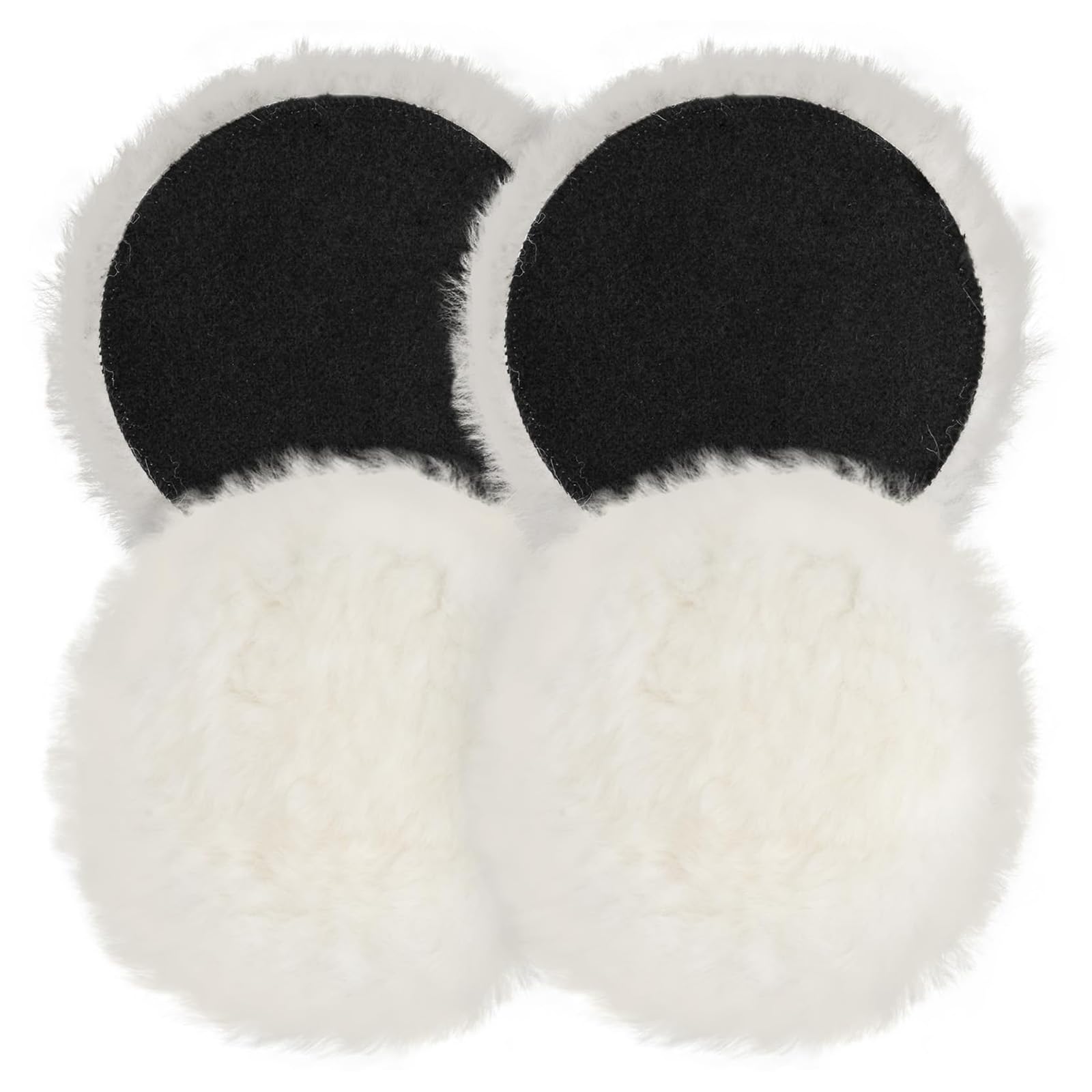 Paquete de 4 almohadillas de pulido de lana de 5 pulgadas - Almohadillas resistentes de 2 cm de grosor para metal, madera, vidrio y plástico. Soporte con velcro para un agarre seguro, compatible con